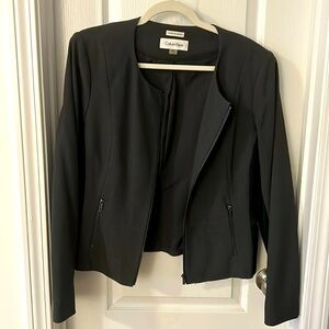 Calvin Klein blazer, gray, zip front